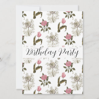 Old English Garden Floral Geburtstag Einladung