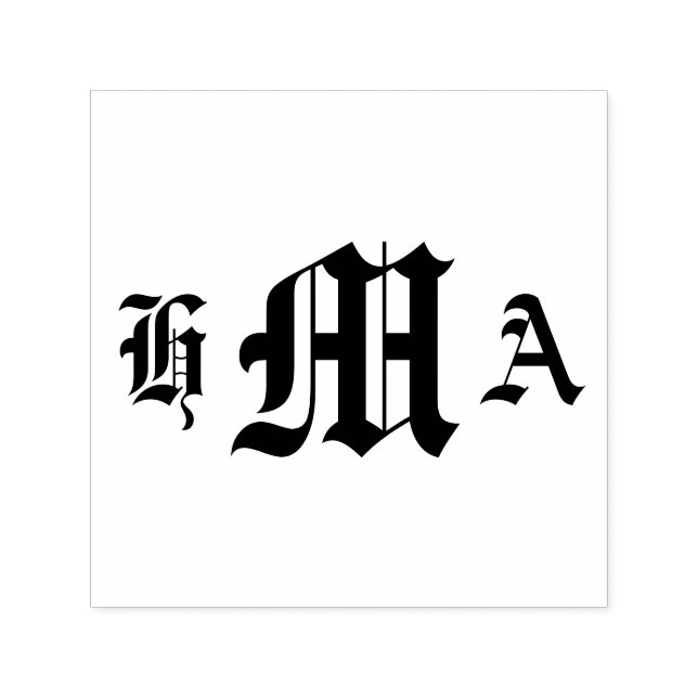 Old English Initials - Self-Inking Briefmarke Permastempel (Design)