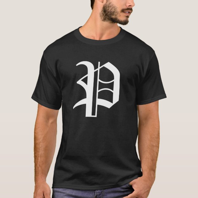 Old English Letter P T Shirt (Vorderseite)