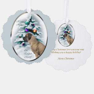 Old English Mastiff Christmas Geschenke Ornament Karte