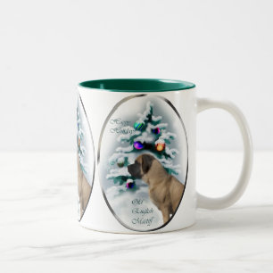Old English Mastiff Christmas Geschenke Zweifarbige Tasse