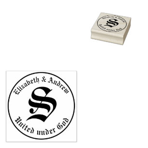 Old English Monogram Gummistempel