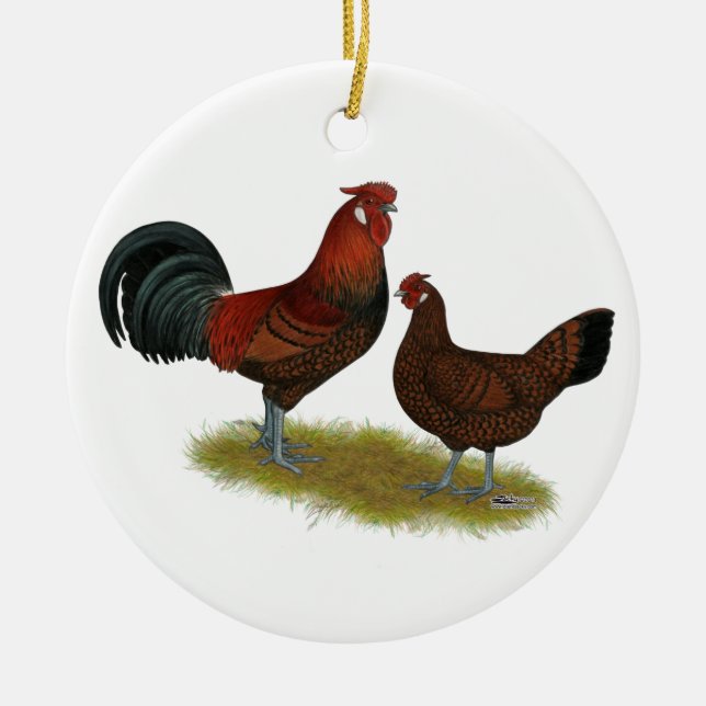 Old English Pheasant Fowl Keramik Ornament (Vorne)