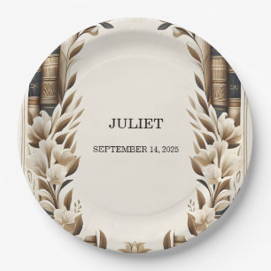 Old English Retro Book Club Cover Brautparty Pappteller