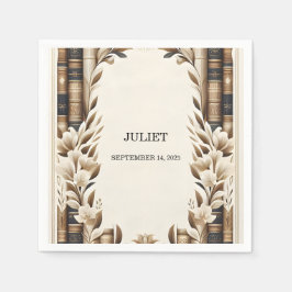 Old English Retro Book Club Cover Brautparty Serviette