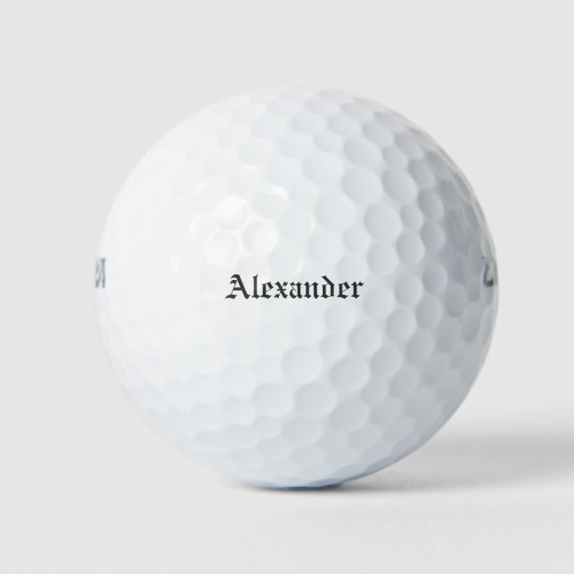 Old English Schriftart Personalizable name Golfball (Vorderseite)