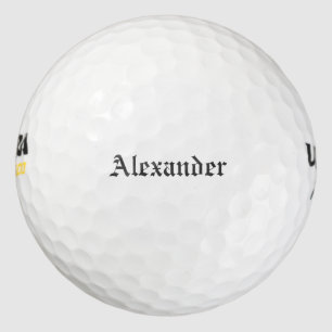 Old English Schriftart Personalizable name Golfball