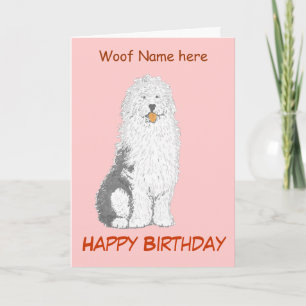 Old English Sheep Dog Birthday Card Karte