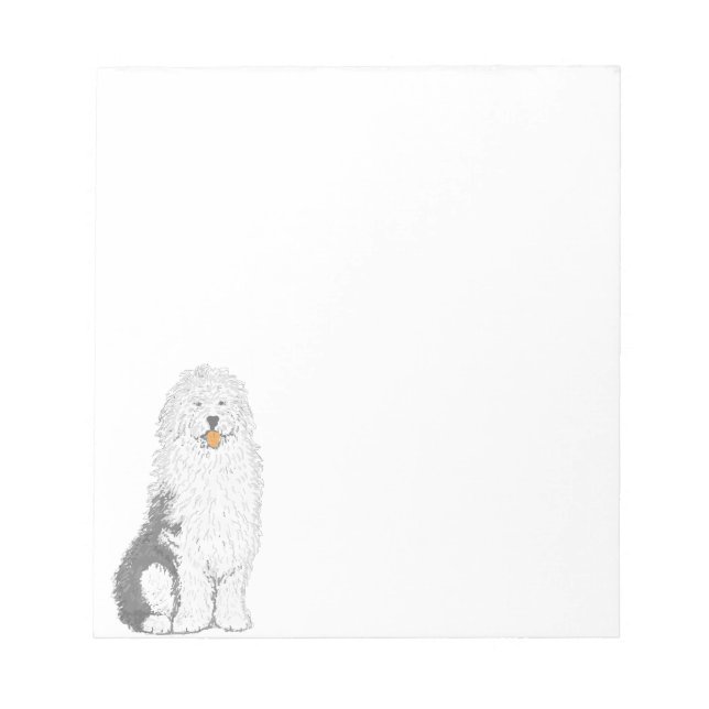 Old English Sheep Dog Note Pad Notizblock (Vorderseite)