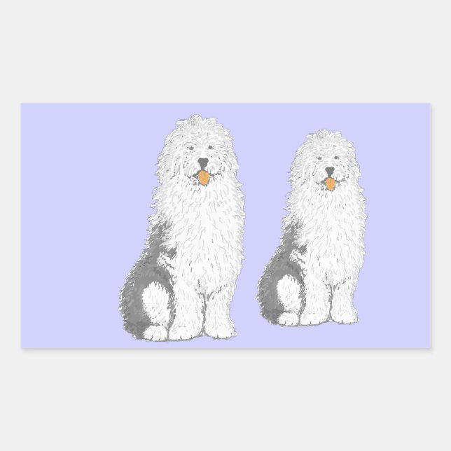 Old English Sheep Hund mehrere Produkte Rechteckiger Aufkleber (Vorderseite)