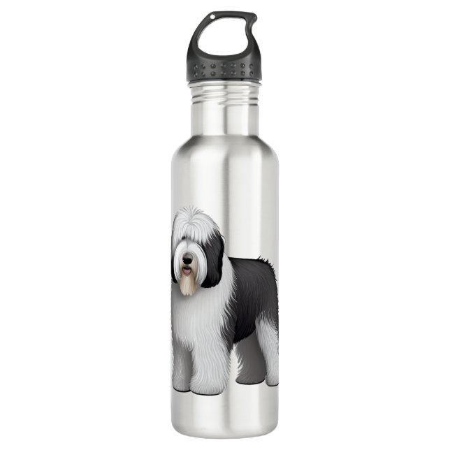 Old English Sheepdog 10 Edelstahlflasche (Vorderseite)