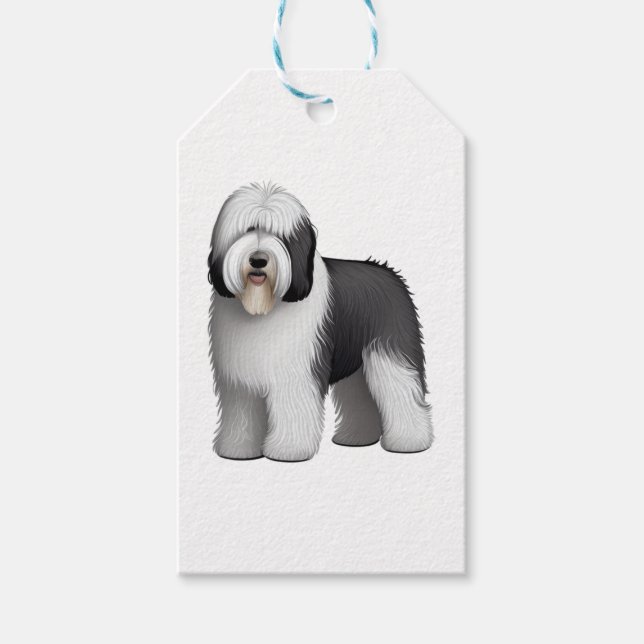 Old English Sheepdog 10 Geschenkanhänger (Vorderseite)