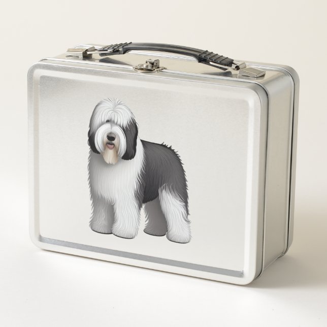 Old English Sheepdog 10 Metall Brotdose (Vorderseite)