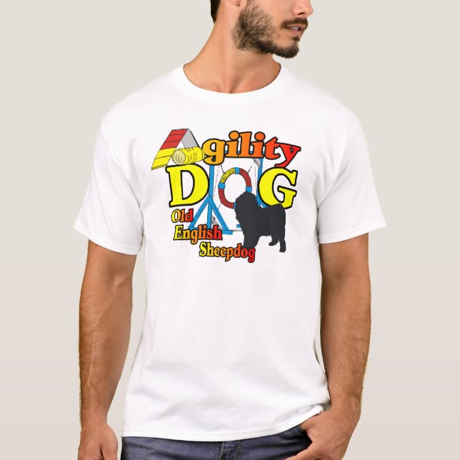 Old English Sheepdog Agility Shirts Geschenke (Vorderseite)