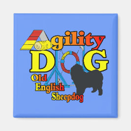 Old English Sheepdog Agility Shirts Geschenke Magnet