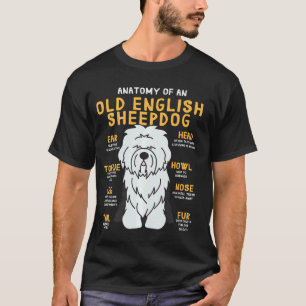 Old English Sheepdog Anatomie Funny Dog Mama Vater T-Shirt