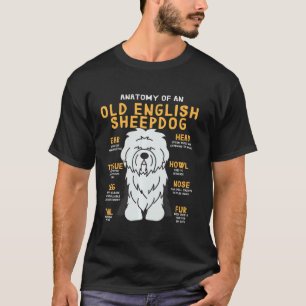 Old English Sheepdog Anatomie Funny Dog Mama Vater T-Shirt