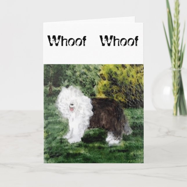 Old English Sheepdog Art Karte (Vorderseite)