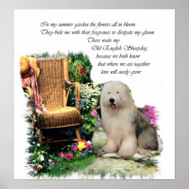 Old English Sheepdog Art Print Poster