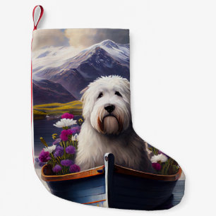 Old English Sheepdog auf Paddle: Ein Landschaftlic Kleiner Weihnachtsstrumpf