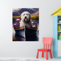 Old English Sheepdog auf Paddle: Ein Landschaftlic
