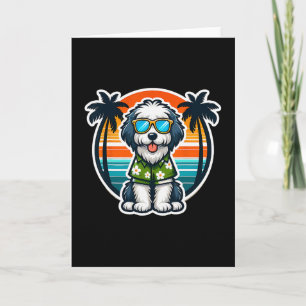 Old English Sheepdog-Besitzer Sommer Stimmung Feri Karte