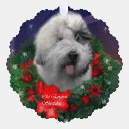 Old English Sheepdog Christmas Geschenke Ornament Karte