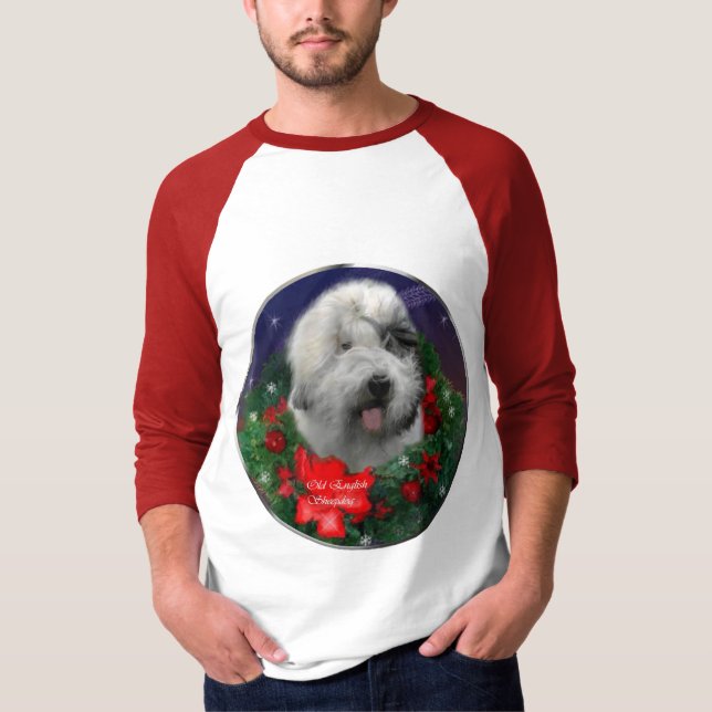 Old English Sheepdog Christmas Geschenke T-Shirt (Vorderseite)
