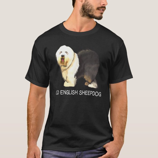 Old English Sheepdog Crazy Dog T-Shirt (Vorderseite)