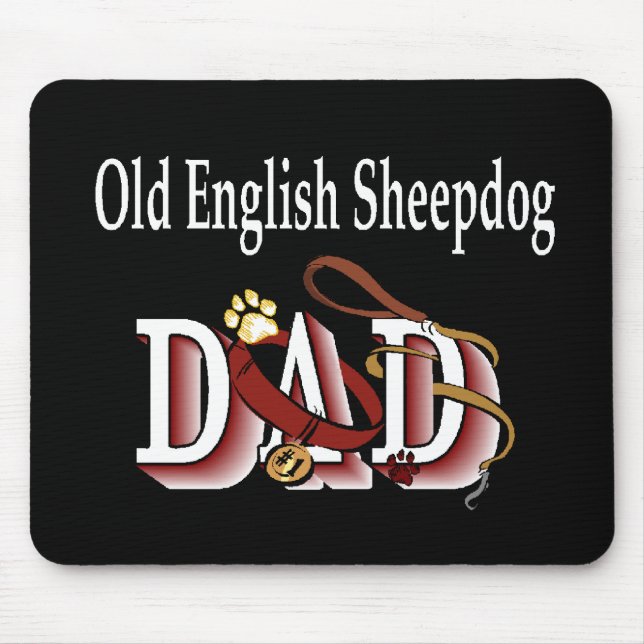 Old English Sheepdog DadGeschenke Mousepad (Vorne)