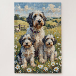 Old English Sheepdog-Daisy-Weide-Kunst Puzzle