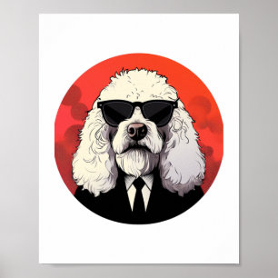 Old English Sheepdog Dog Businessman Poster