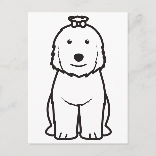 Old English Sheepdog Dog Cartoon Postkarte (Vorderseite)