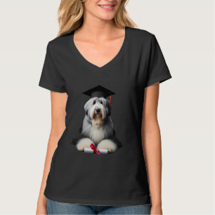 Old English Sheepdog Dog Graduation Cap Graduate O T-Shirt