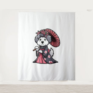 Old English Sheepdog Dog Kimono Wandteppich