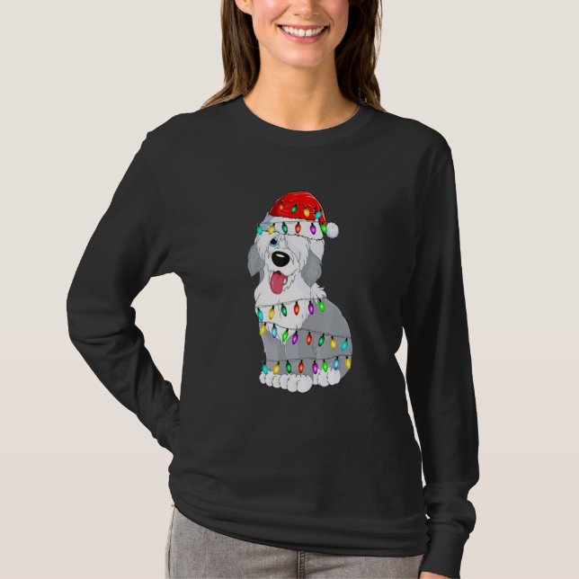 Old English Sheepdog Dog Light Decor Christmas Dog T-Shirt (Vorderseite)