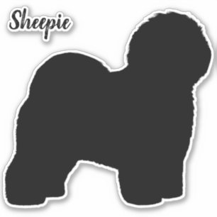 Old English Sheepdog Dog Silhouette Vinyl Sticker
