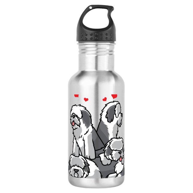 Old English Sheepdog Edelstahlflasche (Vorderseite)