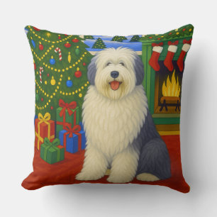 Old English Sheepdog Feiertag Kissen