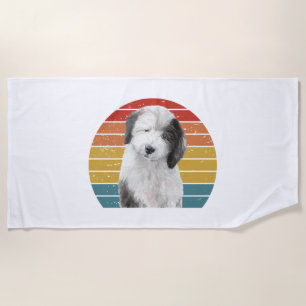 Old English Sheepdog Gaben für Vintagen Dulux Dog Strandtuch