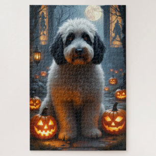 Old English Sheepdog Gothic Halloween-Porträtkunst Puzzle