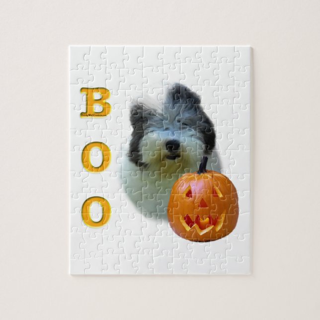 Old English Sheepdog Halloween Boo Puzzle (Vertikal)
