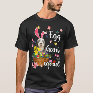 Old English Sheepdog Happy Ostertag farbiges Ei T-Shirt