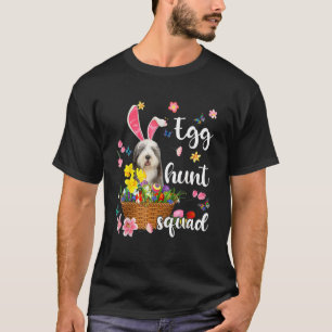 Old English Sheepdog Happy Ostertag farbiges Ei T-Shirt