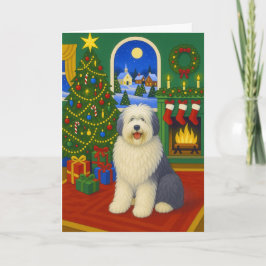 Old English Sheepdog Holiday Card Feiertagskarte