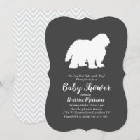 Old English Sheepdog Hunde Babydusche neutral