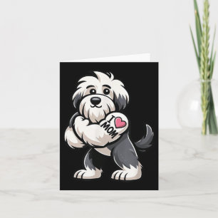Old English Sheepdog I Liebe Mama Funny Dog Tattoo Karte