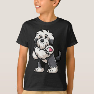 Old English Sheepdog I Liebe Mama Funny Dog Tattoo T-Shirt