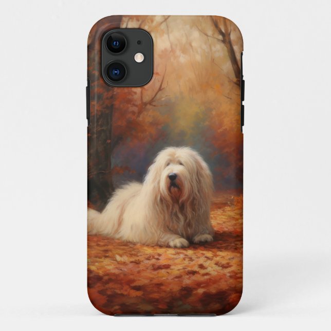 Old English Sheepdog im Herbst Leaves Fall Inspiri Case-Mate iPhone Hülle (Rückseite)