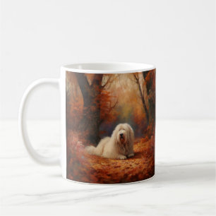 Old English Sheepdog im Herbst Leaves Fall Inspiri Kaffeetasse